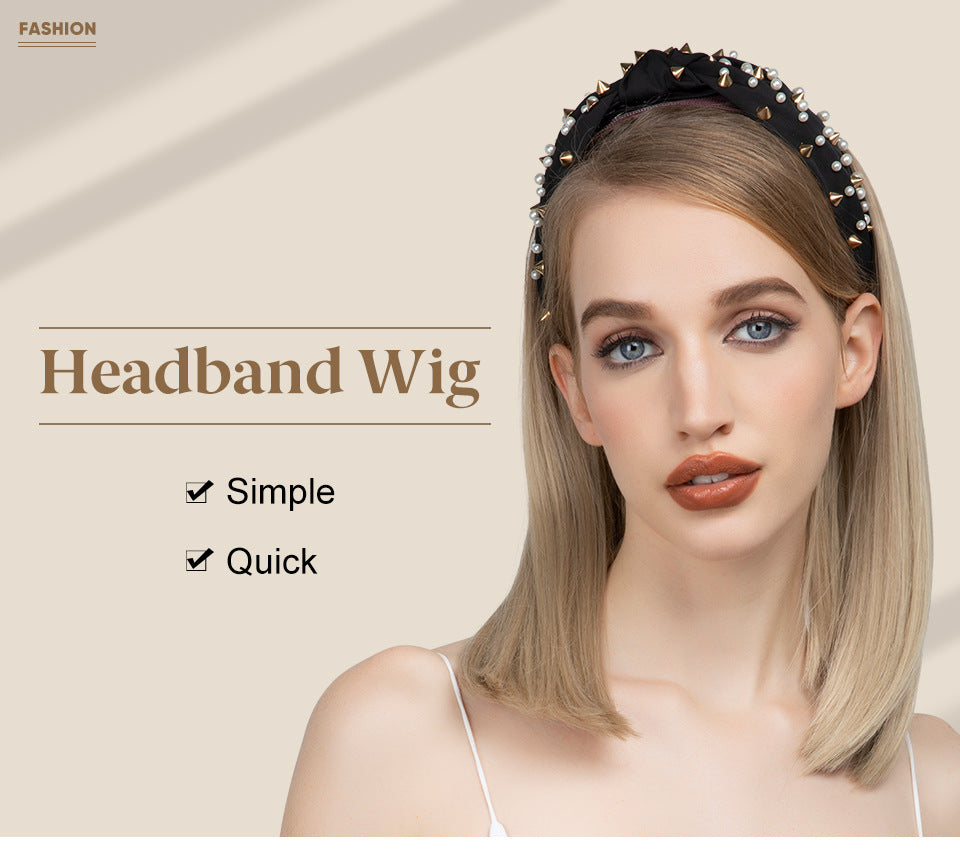 High quality pearl headband easy to install headband wigs for girls natural human hair