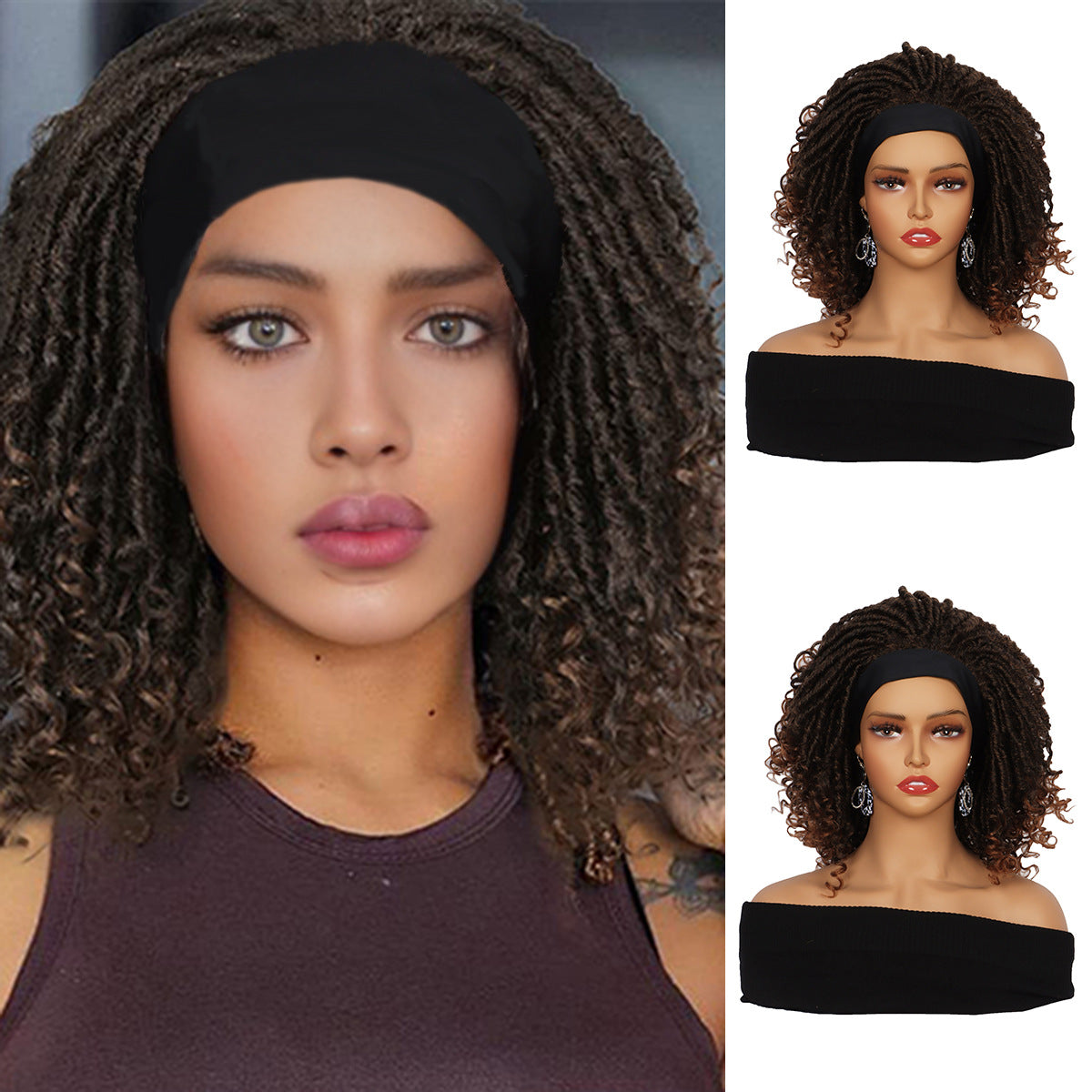 Curly Synthetic Wigs Black Women's Weave Wigs