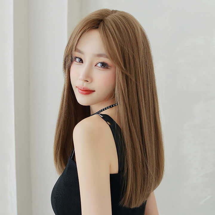 Long soft brown wig for parties!
