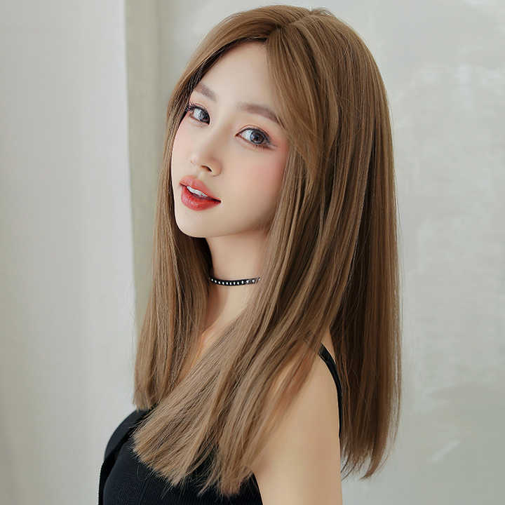 Long soft brown wig for parties!